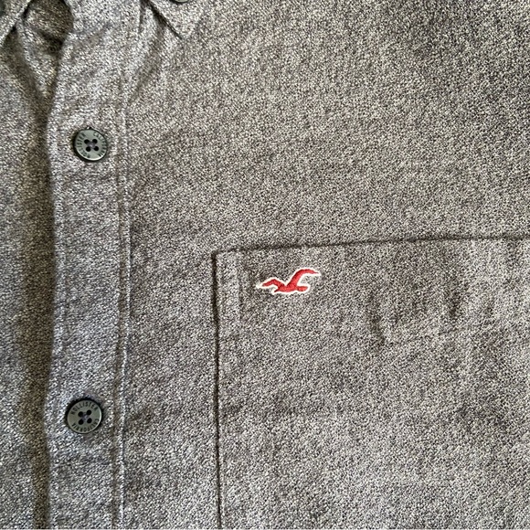 Hollister Men’s Slim Fit Epic Flex Stretch Gray Casual Button Down Shirt, XL - Picture 4 of 11